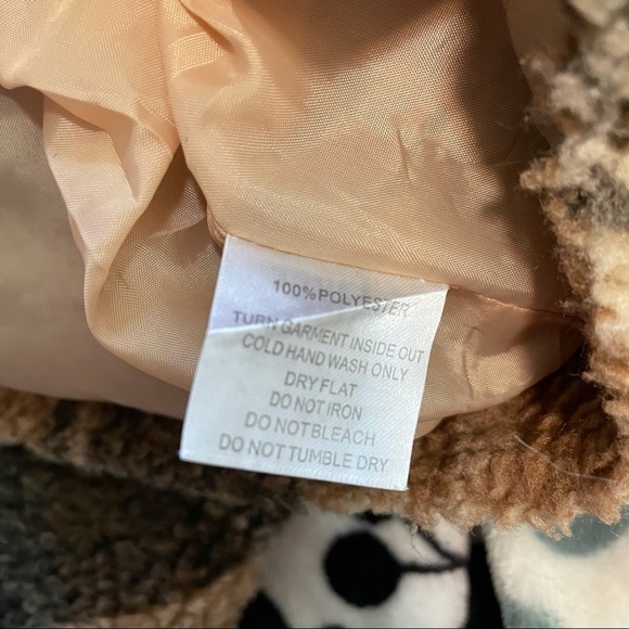 TIGER Mist Brooklyn Jacket Brown Plaid Fuzzy Zip Cropped Sherpa Coat small - Picture 8 of 11